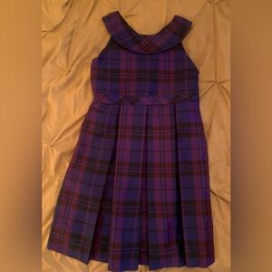 Us Angels Purple and Navy Plaid Kids Dress